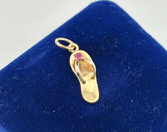 14k Yellow Gold Flip Flop Sandal Charm/Pendant
