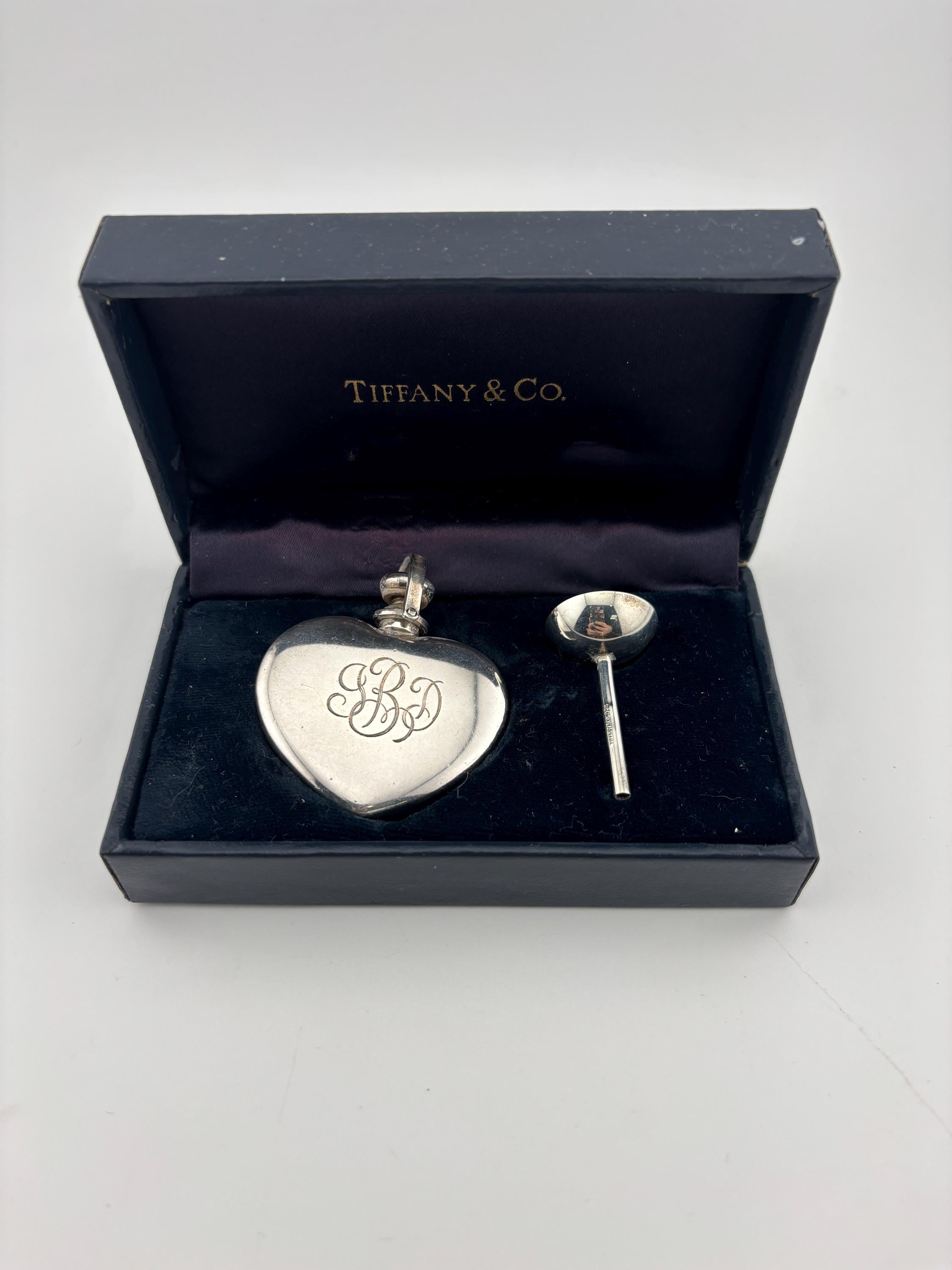 Vintage Tiffany Perfume Bottle Sterling Silver With Original Box