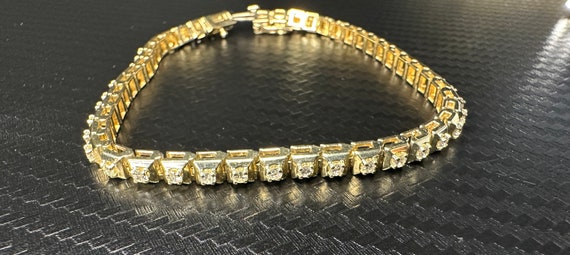 Cute Yellow Gold & Diamonds Bracelet - image 2
