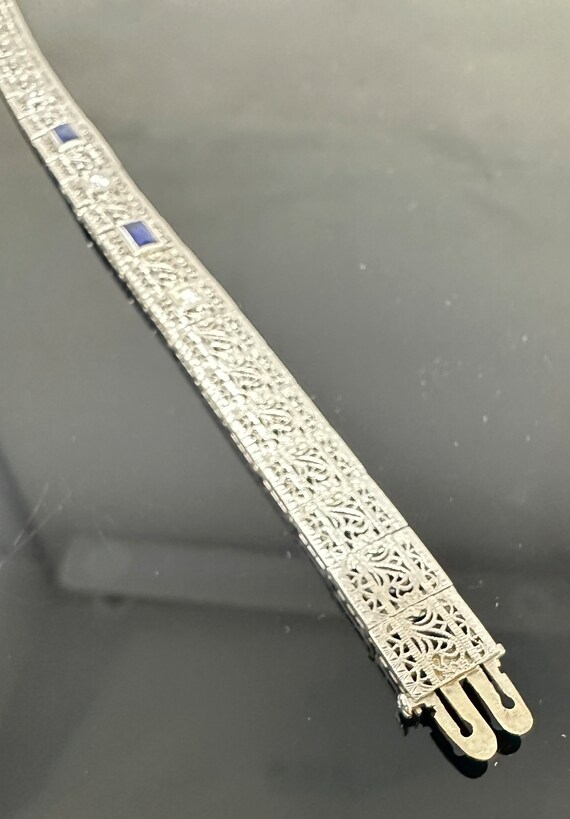 ART DECO Sapphire & Diamond Bracelet - image 1