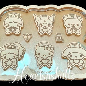 Kawaii Nurse Silicone Mold: Magnet & Badge Reel Resin Molds