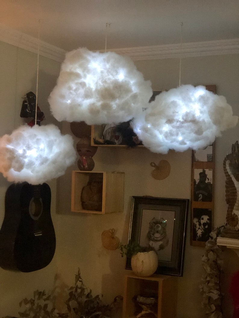 CLOUD LIGHT, hanging cloud, night light, clouds, birthday gift, LED light, nursery decor, cloud decor, cloud lamp, christmas gift, led image 1