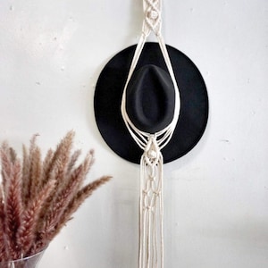 MACRAME HAT HANGER, hat rack, hat holder, wall decor, farmhouse decor, boho decor