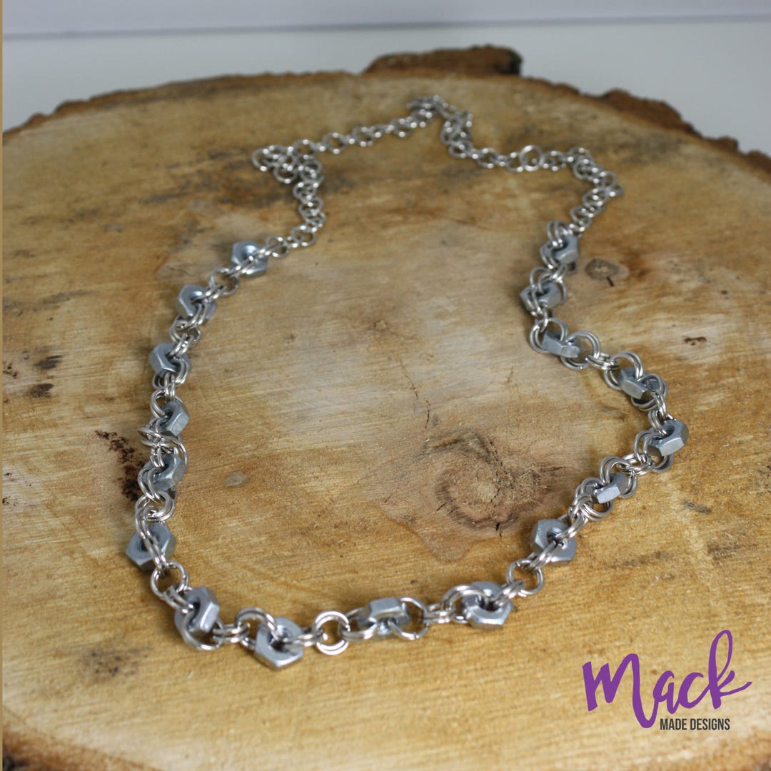 Hex Nut Necklace 20 Upcycled Etsy