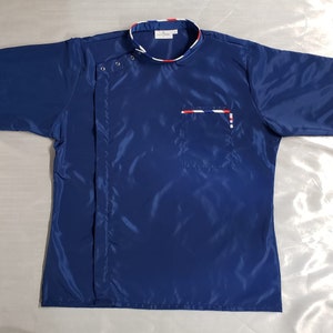 Blouse de barbier rétro avec couleur de garniture de mât de barbier - blouse de barbier vintage - veste de styliste rétro - veste de barbier à l'ancienne