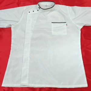 Retro Barber Smock with different color of trim - Vintage Barber Smock  - Old Fashion Barber Smock - Traditional Barber Jacket