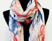 Pashmina Scarf Pashmina Shawl Floral Pashmina Floral scarf Viscose Scarf Spring Scarf Stole Headscarf Hijab Scarf Mom gift