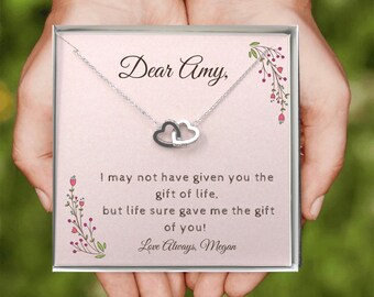 Heart Necklace | Step Daughter Gift | Best Bonus Daughter Gift | Unbiological Daughter Necklace | Personalized Necklace Gift | Wedding Gifts
