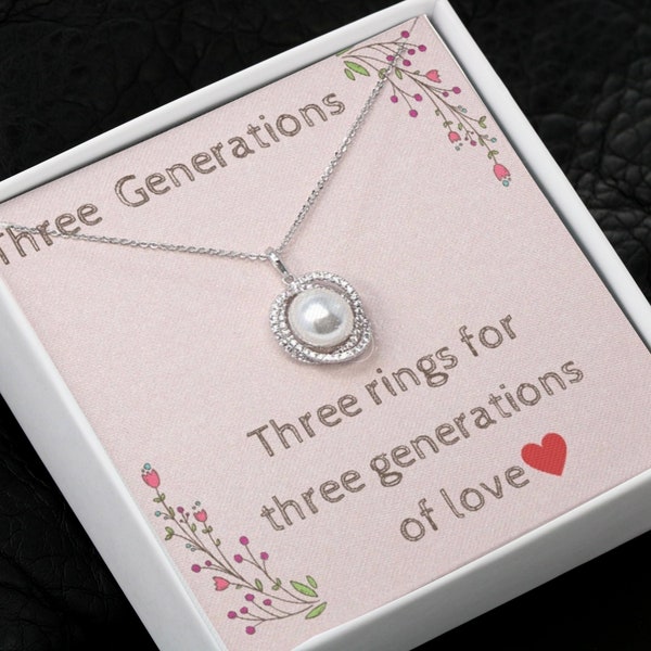 Generation Necklace | Grandma gift | Grandma Jewelry Gift | Nana Gift | Jewelry Gift Box from Granddaughter | Personalized Jewelry Gift