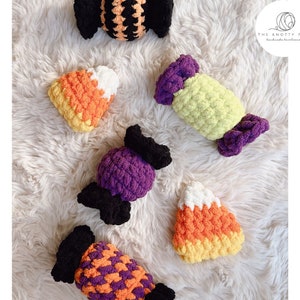 Loose Candy crochet pattern - halloween - spooky - treats - sweets - baby toys / rattles - decorations - NO SEW