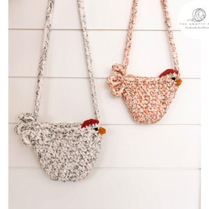 Mama and Little Chicken Bag Pattern - Crossbody - Purse - Crochet - toddler - gift - farm