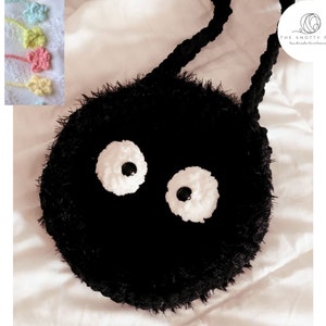 Patrón de bolso de ganchillo Soot Spirit - Bolso - Bandolera - Soot Sprite - Studio Ghibli - Spirited Away - Mi vecino Totoro - Anime - Market Bag