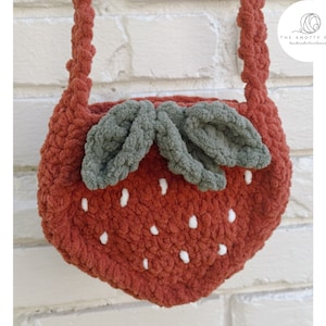 Sweet Thang crochet purse pattern - bag - toddler - strawberry - gift - handmade - modern - crossbody
