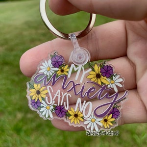 My Anxiety Says No Keychain
