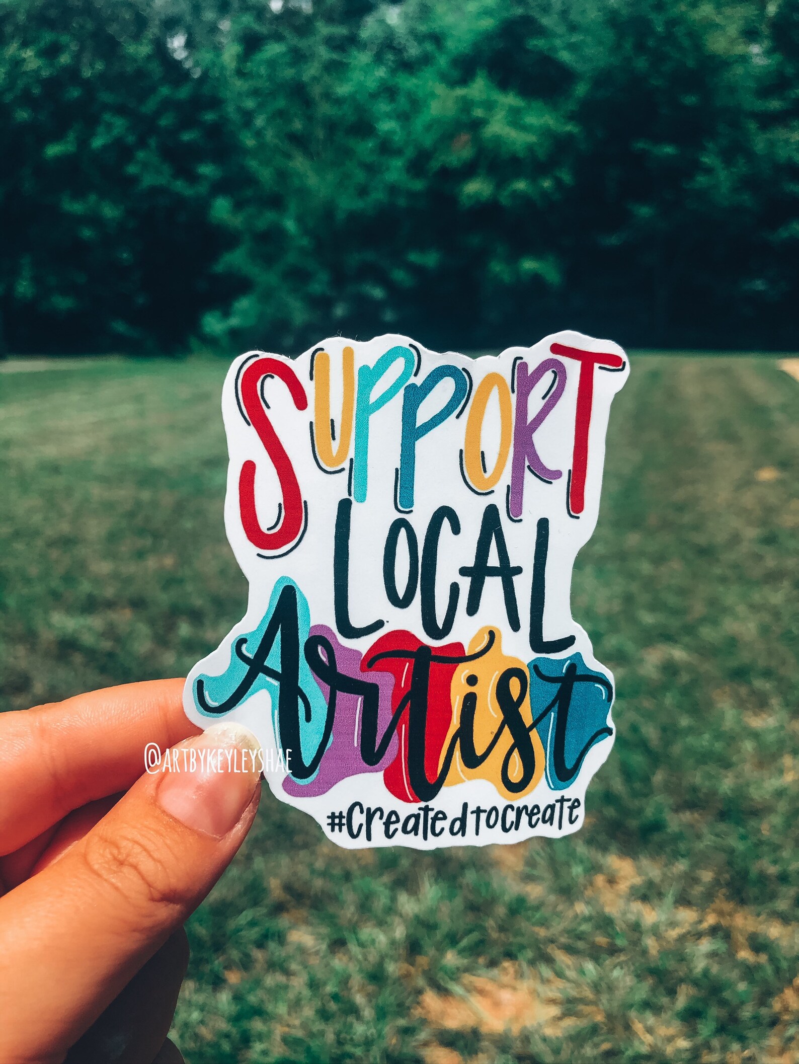 Support Local Artist Sticker Colorful | Etsy