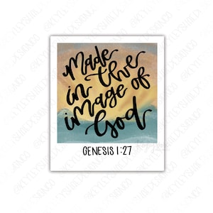 Waterproof Sticker - Made In The Image Of God - Polaroid