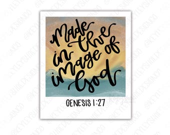 Waterproof Sticker - Made In The Image Of God - Polaroid