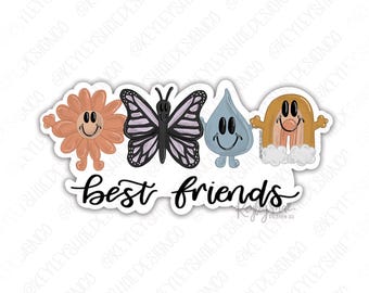 Waterproof Sticker - Best Friends - Spring