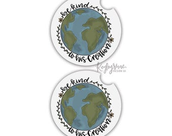 Car Coasters - Be Kind To His Creation - World - Globe