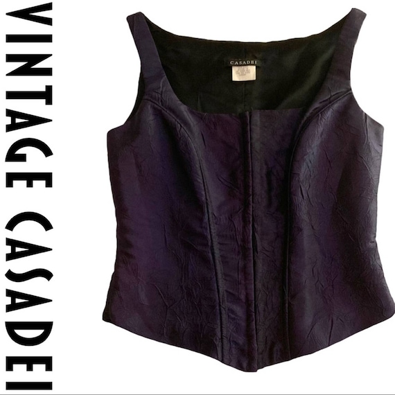 Casadei Corset Top Midnight Purple VTG 90s Goth