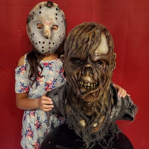 New jason vorhees Friday the 13th inspired bust or mask horror prop please allow 3 weeks to make.