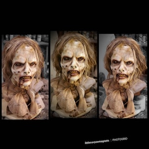 Back fromgrave zombie gestylte Leistunfrage mit der Vampir inspirierten Deluxe Büste