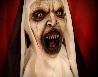 The nun valak horror movie inspired life size prop bust