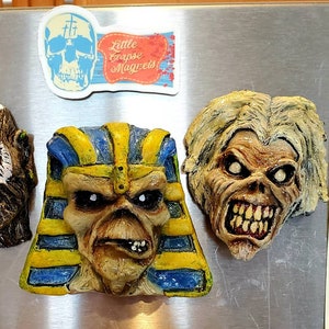 Iron maiden band inspired large resin magnets 3 piece set