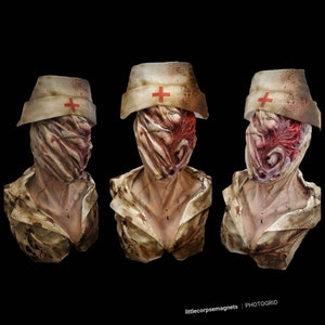The Nurse silent hill inspired large halloween collector prop bust with stand