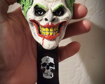 Dc Joker inspired xl resin art piece and steel handle bottle opener