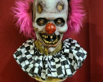 Zombie clown bust THE TOKER full size horror prop