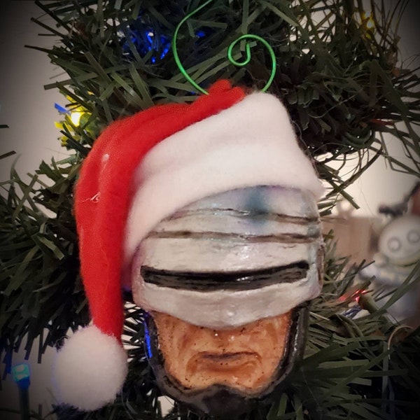 Robocop inspired Christmas tree resin ornament