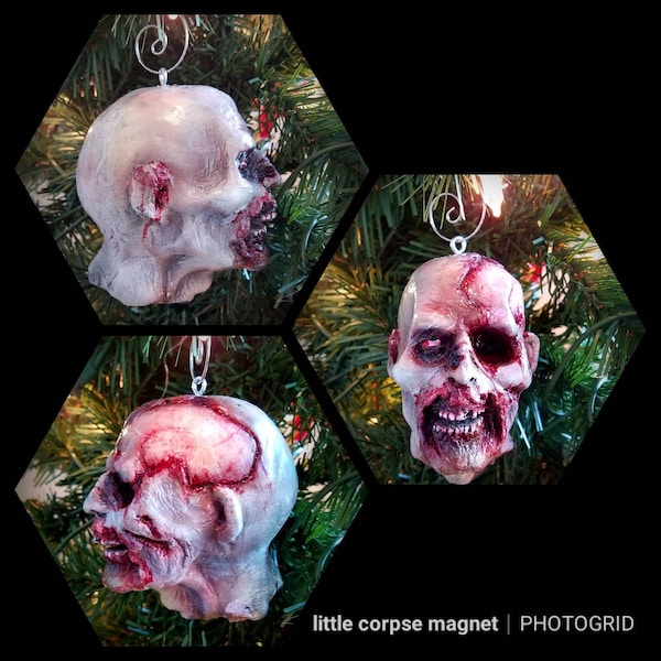 Large zombie head ornament