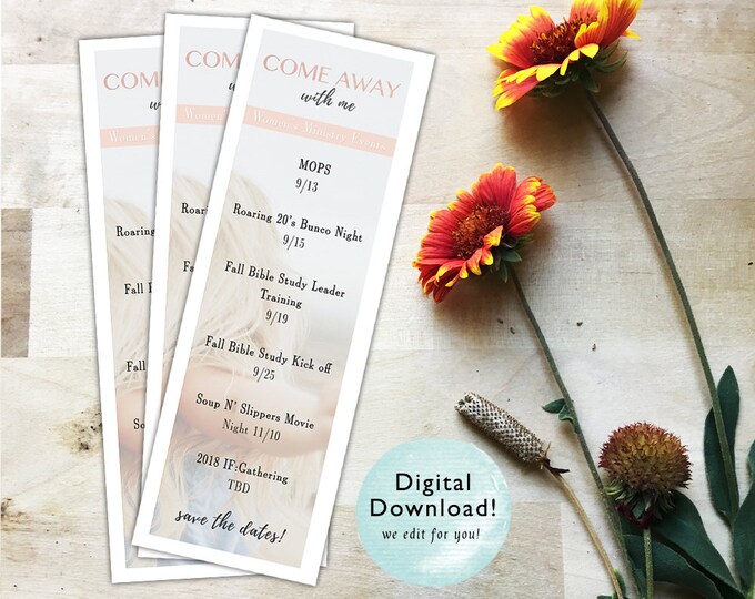 PRINTABLE BOOKMARKS / Event Bookmarks / Save the Date / Church Event ...