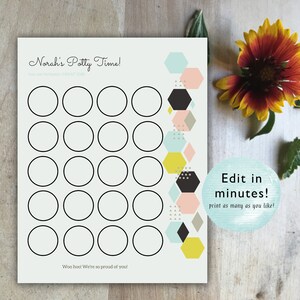 Editable Potty Chart  / Potty Training Printable / Digital Print / Fun Potty Training / Potty Reward Chart / Potty Printable / Trendy Chart