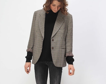 VINTAGE JACKET manstyle pied de poule, houndstooth // tomboy style // size S M