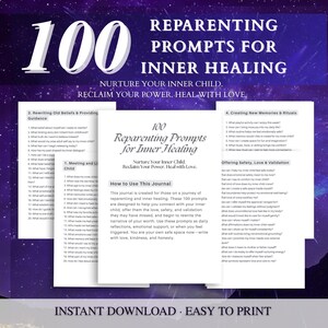 Indicaciones para el trabajo con la sombra: 100 consejos para la reparentalización, sanación interior y espiritualidad (PDF imprimible al instante, descarga digital), diario del niño interior para el trabajo con la sombra.