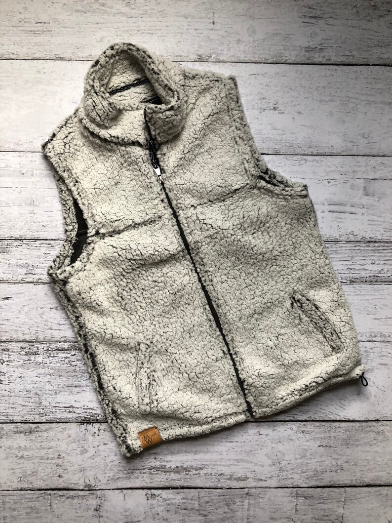 Sherpa Vest / Sherpa / Custom Leather Patch / Faux Leather Etsy