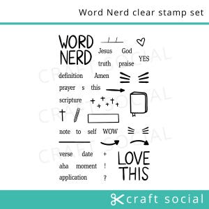 Juego de sellos de estudio bíblico Word Nerd / Diario de estudio bíblico de palabras