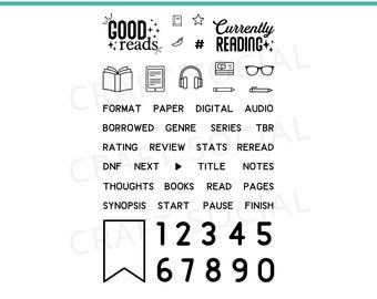 Good Lies Stempelset|  Buch Journaling, Tracking, Bewertungen, Stats