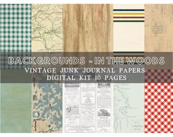 Carta per album da campeggio vintage: kit per diario rustico sulla natura (download PDF)