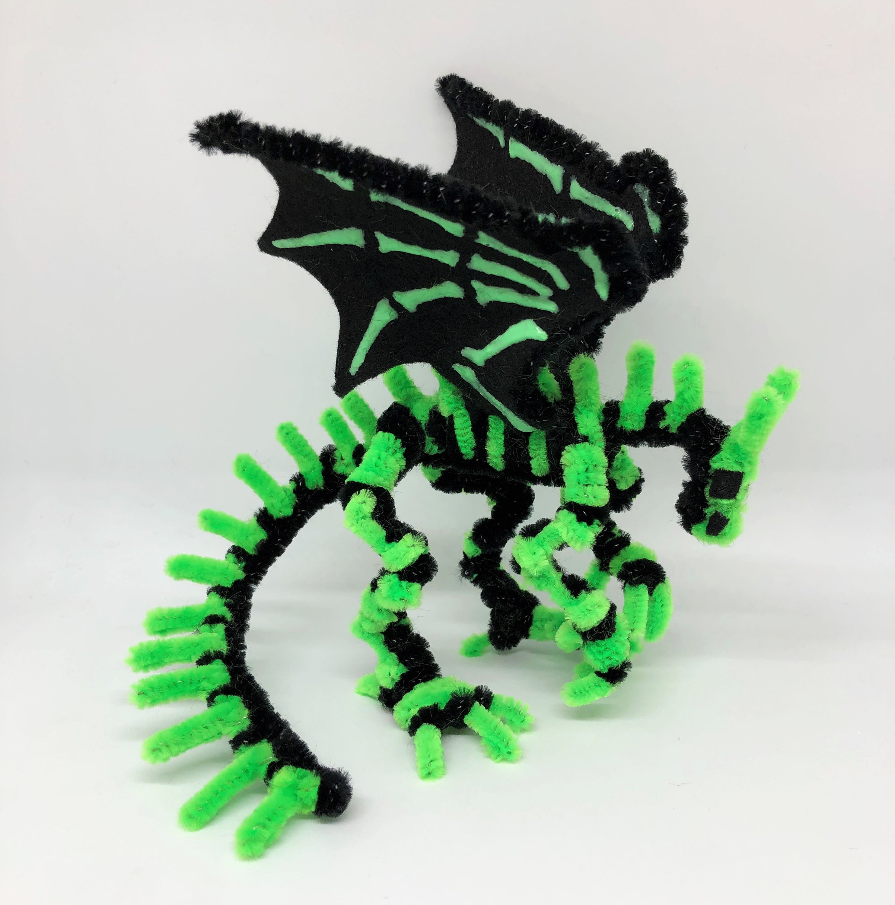 Handmade Poseable Pipe Cleaner Glowinthedark Dragon Etsy