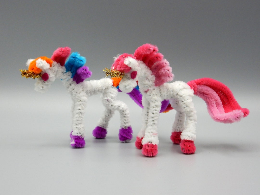 Handmade Poseable Mini Pipe Cleaner Unicorn Figurine White Etsy