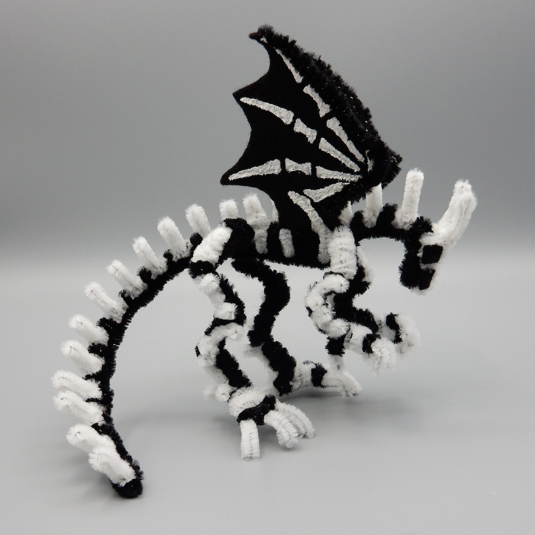 Handmade Poseable Pipe Cleaner Ghost Dragon Figurine Etsy