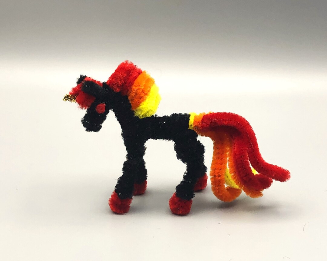 Handmade Poseable Mini Pipe Cleaner Unicorns Black Etsy