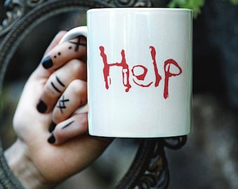 Dripping Blood 'Help' Vinyl Decal – Spooky Horror Sticker