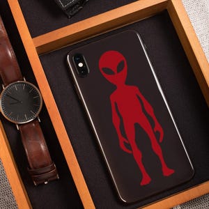Alien Silhouette Vinyl Decal: Custom Color Sci-Fi Sticker