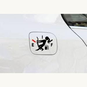 Funny Almost Empty Gas Gauge Girl Decal - Car Bumper Sticker