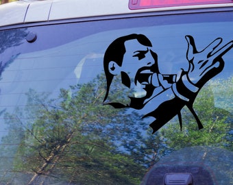 Freddie Mercury Inspired Singing Vinyl Decal, Queen Band Decal, Queen Decals, Bohemian Rhapsody, We Will Rock You, We Are The Champions