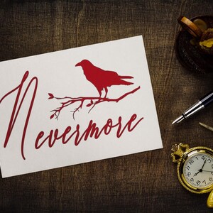 Nevermore Raven Vinyl Decal: Gothic Edgar Allan Poe Sticker